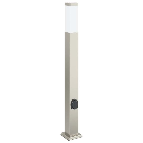 vidaXL Bollard Lights with Outlet 3 pcs 80 cm Stainless Steel IP44