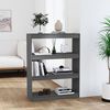 vidaXL Book Cabinet/Room Divider Grey 80x30x103.5 cm Solid Wood Pine