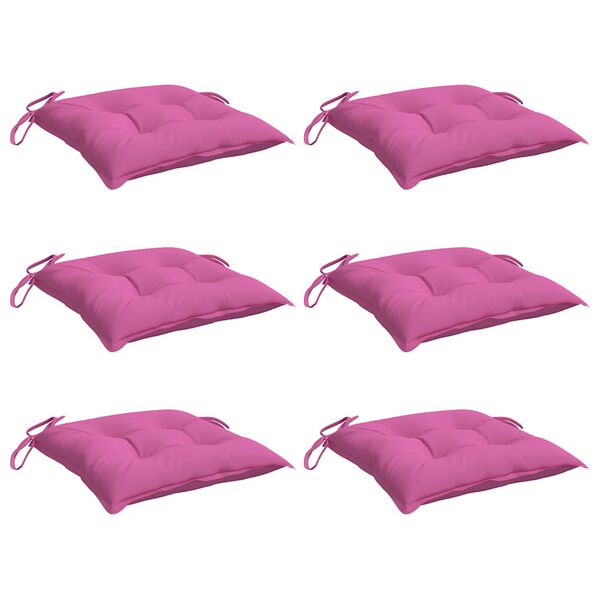 vidaXL Chair Cushions 6 pcs Pink 40x40x7 cm Fabric