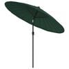 vidaXL Garden Parasol with Aluminium Pole 270 cm Green
