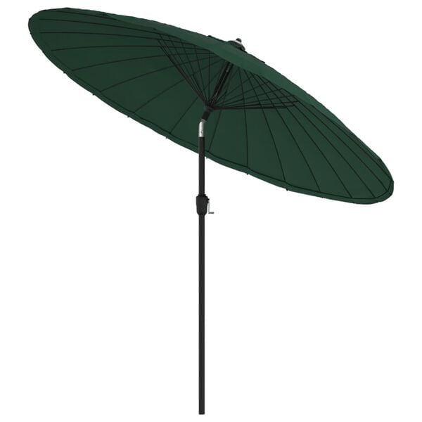 vidaXL Garden Parasol with Aluminium Pole 270 cm Green