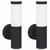 vidaXL Outdoor Wall Light 2 pcs Black 15 x 7.5 x 33 cm