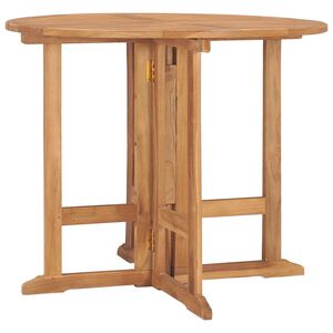 vidaXL Dining Table | Teak | Solid Teak Wood | Medium | Foldable | Dining Table