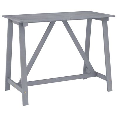 vidaXL Garden Bar Table Grey 140x70x104 cm Solid Acacia Wood
