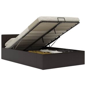 vidaXL Hydraulic Storage Bed Frame without Mattress Grey 120x200 cm