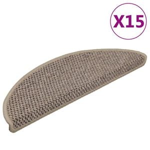 vidaXL Stair Mat | Set of 15 | Dark beige