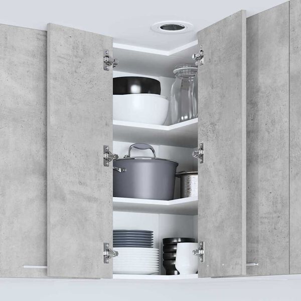 vidaXL Hanging Cabinet Concrete Grey and White 57 x 57 x 80 cm