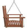 vidaXL Garden Swing Chair with Metal Chains Brown Solid Wood Fir