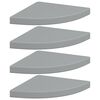 vidaXL Floating Corner Shelves 4 pcs Grey 35x35x3.8 cm MDF