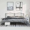 vidaXL Metal Bed Frame without Mattress with Headboard Black 193x203cm