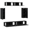 vidaXL TV Cabinet Set 6 pcs Black Oak 100 x 30 x 30 cm Engineered Wood
