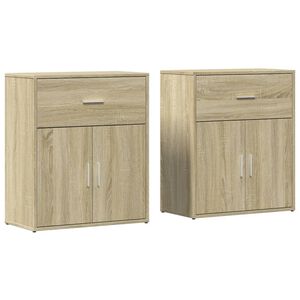 vidaXL Sideboards 2 pcs Sonoma Oak 60x31x70 cm Engineered Wood