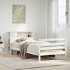 vidaXL Bookcase Bed without Mattress White 75x190 cm Small Single Solid Wood Pine