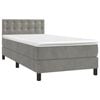 vidaXL Box Spring Bed with Mattress Light Grey 90x190 cm Velvet