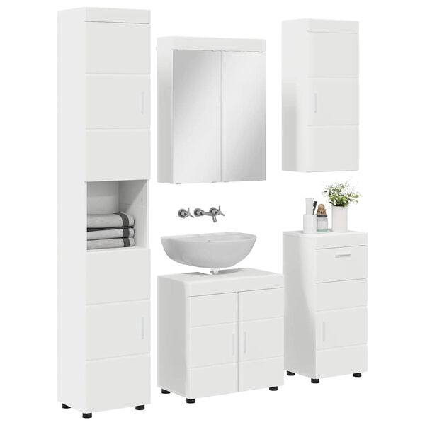 vidaXL Bathroom Furniture Set with Drawer TULUM White Engineered Wood