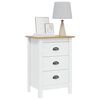 vidaXL Bedside Cabinet Hill White and Honey Brown 46 x 35 x 65 cm