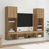 vidaXL TV Wall Units with LED 5 pcs Artisan Oak Engineered Wood