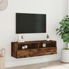 vidaXL TV Wall Cabinet Smoked Oak 100x30x30 cm Engineered Wood