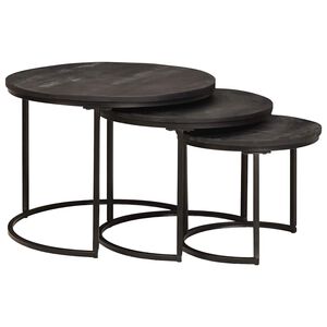 vidaXL Nesting Coffee Tables 3 pcs Black 54 x 54 x 40 cm