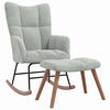 vidaXL Rocking Chair with Footstool Light Grey 78 x 61 x 98 cm Velvet