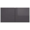 vidaXL 8 Piece TV Cabinet Set High Gloss Grey Engineered Wood