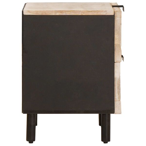 vidaXL Bedside Cabinet White 40 x 33 x 46 cm Solid Mango Wood