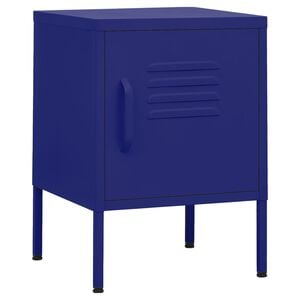 vidaXL Nightstand | Navy Blue | Steel | 35x35x51 cm | Height-Adjustable