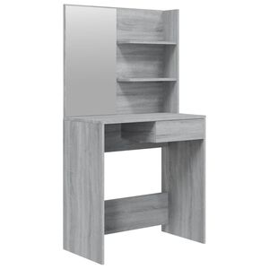 vidaXL Dressing Table with Mirror Grey Sonoma 74.5x40x141 cm