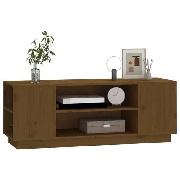 vidaXL TV Cabinet Honey Brown 110x35x40.5 cm Solid Wood Pine