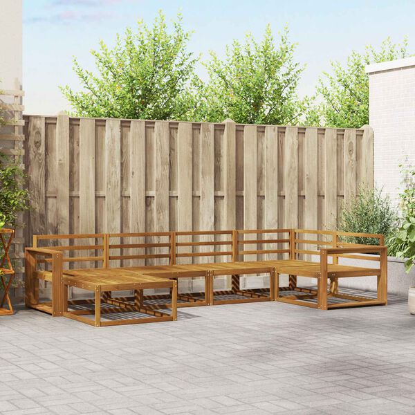 vidaXL Outdoor Sofa Set 6 pcs Natural Solid Acacia Wood