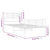 vidaXL Metal Bed Frame without Mattress with Footboard White 80x200cm