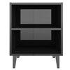 vidaXL Bed Cabinets with Metal Legs 2 pcs High Gloss Black 40x30x50 cm