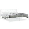 vidaXL Metal Bed Frame without Mattress with Headboard White 183x213cm