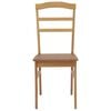 vidaXL Dining Chair 2 pcs Natural Solid Rubber Wood