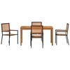 vidaXL Garden Dining Set 5 pcs Black Solid Acacia Wood