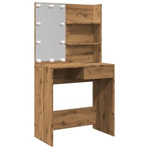 vidaXL Dressing Table with LED Artisan Oak 74.5x40x141 cm