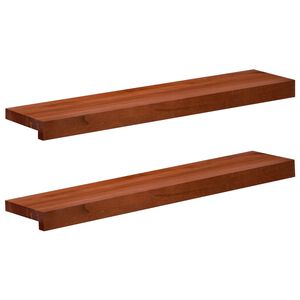 vidaXL Window Sills 2 pcs Brown 70 x 15 x 2 cm Solid Beech Wood