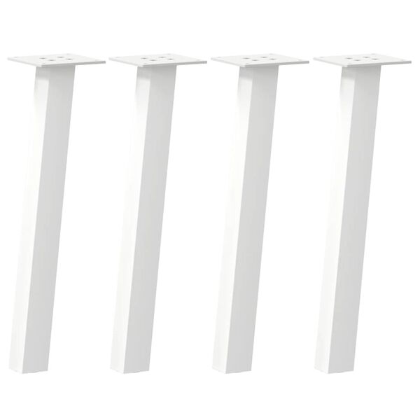 vidaXL Coffee Table Legs 4 pcs White 42 cm Steel