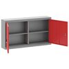vidaXL Tool Cabinet with Shelf with Lock Red and Grey 100 x 20 x 55 cm