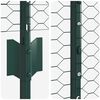 vidaXL Fence with Post Green 1.4 x 50 m Steel and PVC