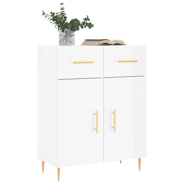 vidaXL Sideboard High Gloss White 69.5x34x90 cm Engineered Wood