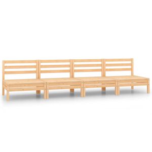 vidaXL Garden Lounge Set | Natural Wood | Solid Pinewood | 4-piece set | Modular