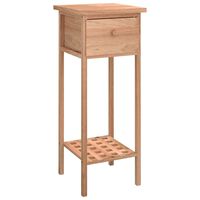 vidaXL Side Table with Drawer 25x25x60cm Solid Wood Walnut