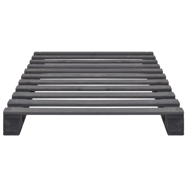vidaXL Pallet Bed Frame without Mattress Grey Solid Pine Wood 90x200 cm