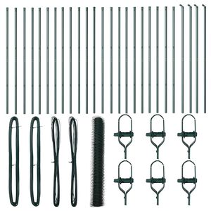 vidaXL Fence Post Green 50 x 1 m (50 mm mesh) Steel and PVC