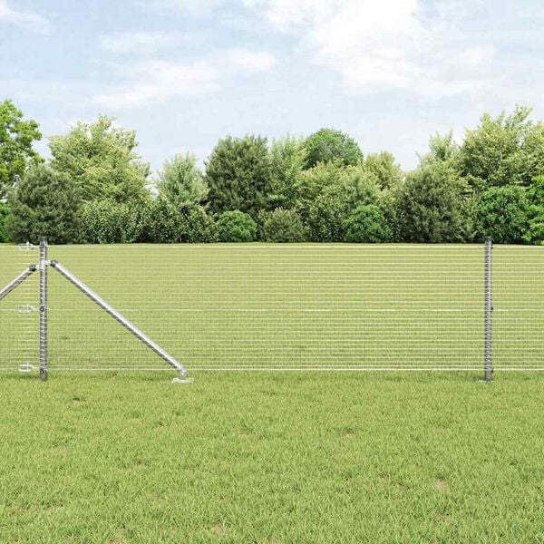 vidaXL Fence Post Silver 100 x 0.5 m (19 x 19 mm mesh) Steel