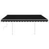 vidaXL Manual Retractable Awning with Posts 4x3 m Anthracite