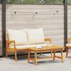 vidaXL Bistro Set with Cushion 2 pcs Oil Natural Solid Acacia Wood