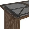 vidaXL Garden Table with Glass Top Brown 110x68x70 cm Poly Rattan