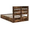 vidaXL Storage Bed with Drawer Smoked Oak 135 x 190 cm Engineered Wood